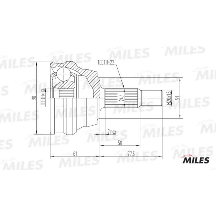 Шрус наружный MILES GA20013