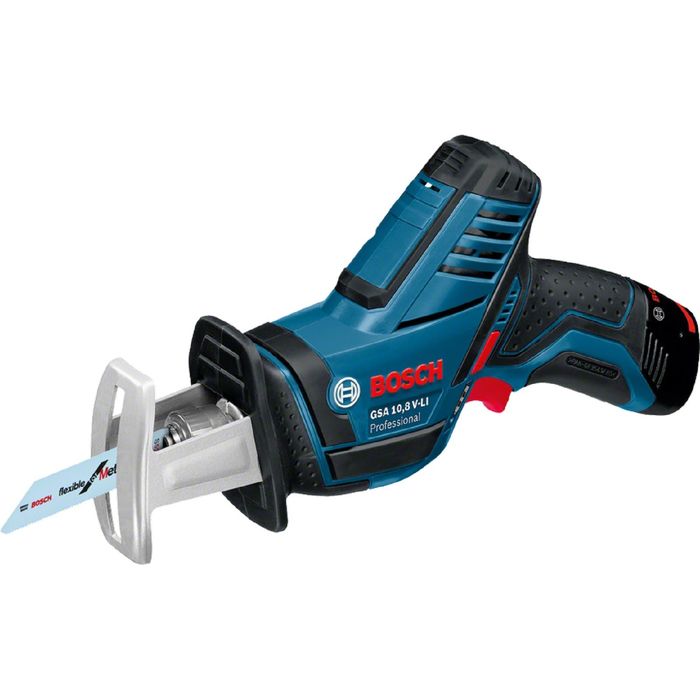 Ножовка акк. BOSCH GSA 10,8 V-LI 10.8В 2x2.0 А∙ч, Li-ion, 3000 ход/мин, ход 14.5 мм, дер-65