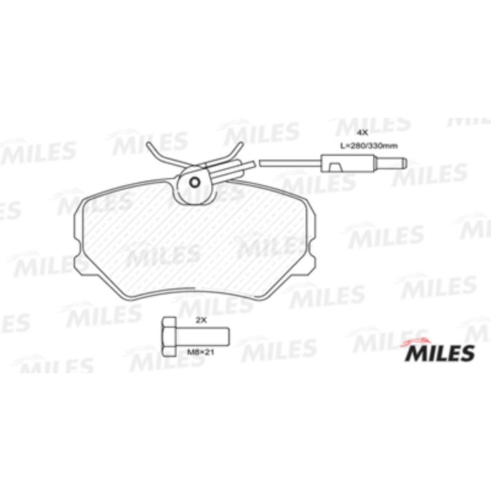 Тормозные колодки передние MILES E100128