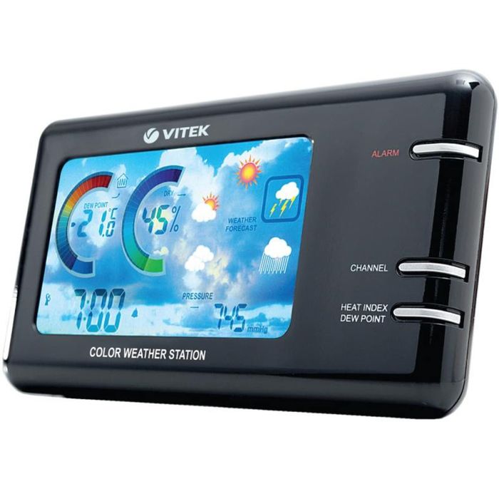 Часы Vitek VT-6401, многофункциональные, черный