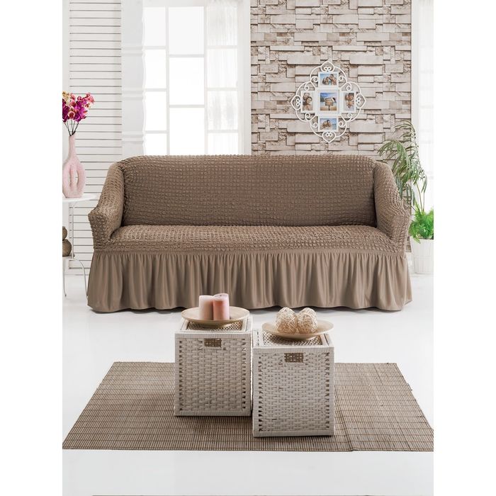 Чехол для мягкой мебели DO&amp;CO DIVAN KILIFI на диван 3-х местный, цвет коричневый