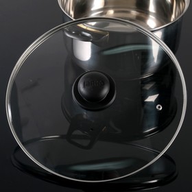 Крышка для сковороды и кастрюли стеклянная, d=30 см, с пластиковой ручкой