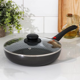 24 cm Forever pan with removable handle, glass lid. 
