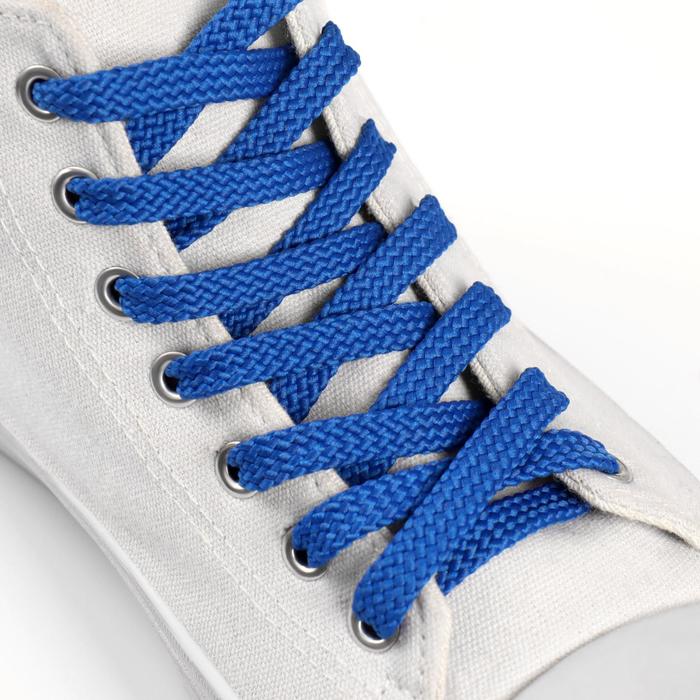 Шнурки для обуви, плоские, 8 мм × 100 см, цвет тёмно-синий (25 пара)