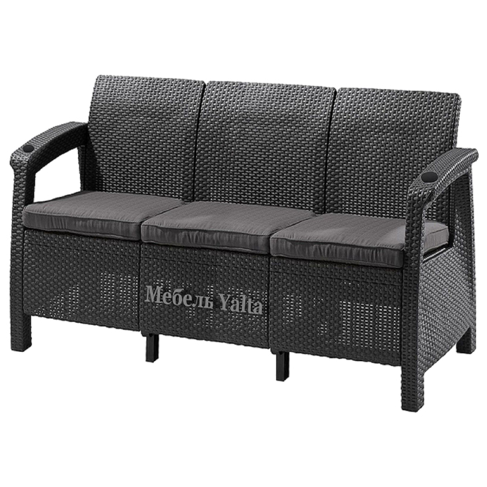 Диван 3х местный  Yalta Love Seat max, цвет венге