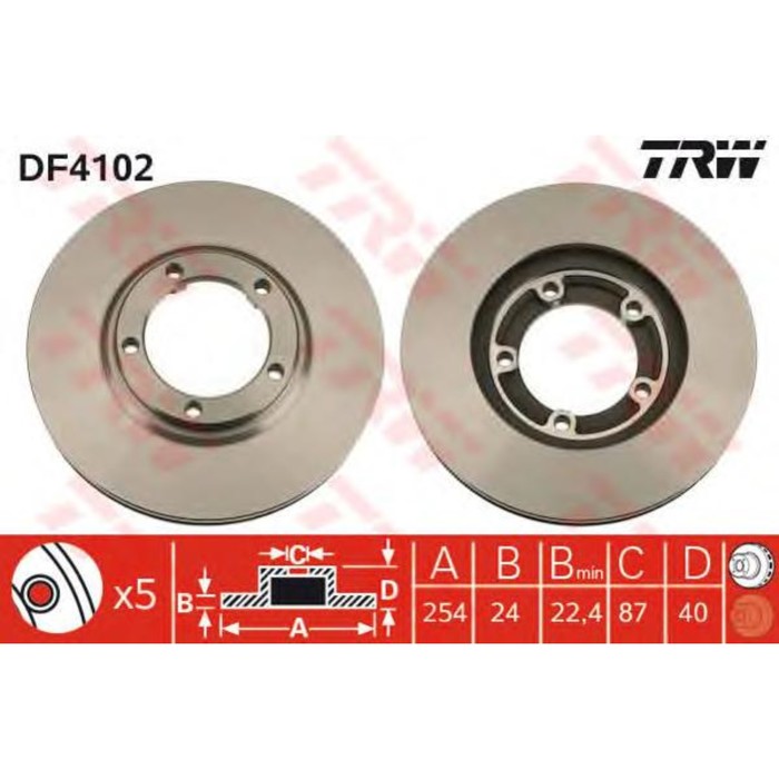 Диск тормозной  TRW DF4102