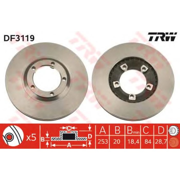 Диск тормозной  TRW DF3119