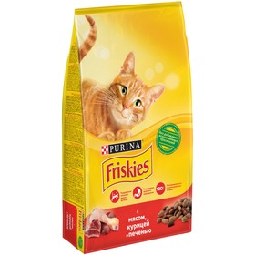 Сухой корм FRISKIES для кошек, мясо/печень/курица, 10 кг