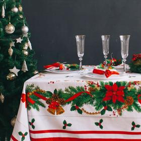 Набор столовый Этель "Рождественский бал" скатерть 180*150 см, салфетки 40*40 см 8 шт, хлопок 100%