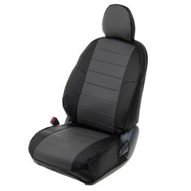 Авточехлы для Ford Focus 2 кроме Sport 40/60, 2005-2011, черный, серый, экокожа, набор 1626206