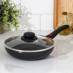 22 cm Forever pan with removable handle, glass lid. 
