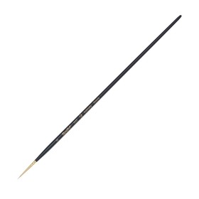 Кисть Roubloff Колонок, круглая, укороеченная, серия 1117 № 0 ручка длинная черная матовая/желтая обойма
