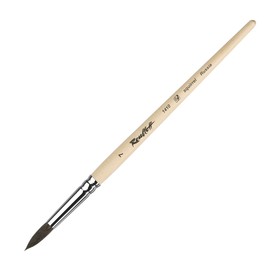 Кисть Roubloff Белка серия 1410 № 7 ручка короткая пропитана лаком/ белая обойма