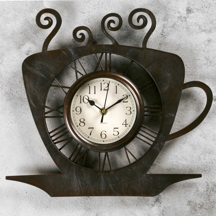 Часы настенные, серия: Кухня, "Чашка кофейная", d=13.5 см, 31 х 33 см - фото 192243