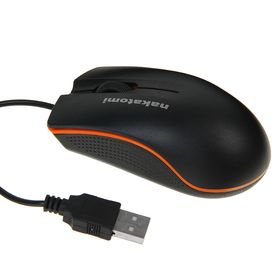 Мышь Nakatomi MON-03U Navigator, проводная, оптическая, 1200 dpi, USB, чёрная