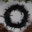 Гирлянда «Нить» 7 м, IP20, тёмная нить, 100 ламп, свечение мульти, 8 режимов, 220 В 1585773