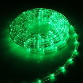 Световой шнур Luazon Lighting 10 мм, IP44, 5 м, 24 LED/м, 220 В, 8 режимов, свечение зелёное