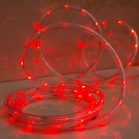 LED шнур 10 мм, круглый, 5 м, чейзинг, 2W-LED/м-24-220V, с контр. 8р, КРАСНЫЙ