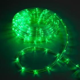 Световой шнур Luazon Lighting 10 мм, IP44, 10 м, 24 LED/м, 220 В, 8 режимов, свечение зелёное