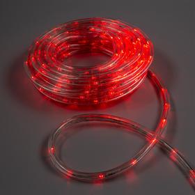 LED шнур 10 мм, круглый, 10 м, чейзинг, 2W-LED/м-24-220V, с контр. 8р, КРАСНЫЙ