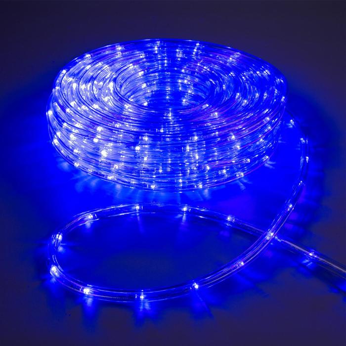 Световой шнур Luazon Lighting 10 мм, IP44, 20 м, 24 LED/м, 220 В, 8 режимов, свечение синее - фото 539723