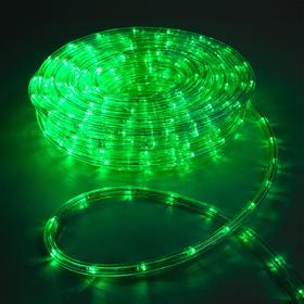 Световой шнур Luazon Lighting 10 мм, IP44, 20 м, 24 LED/м, 220 В, 8 режимов, свечение зелёное