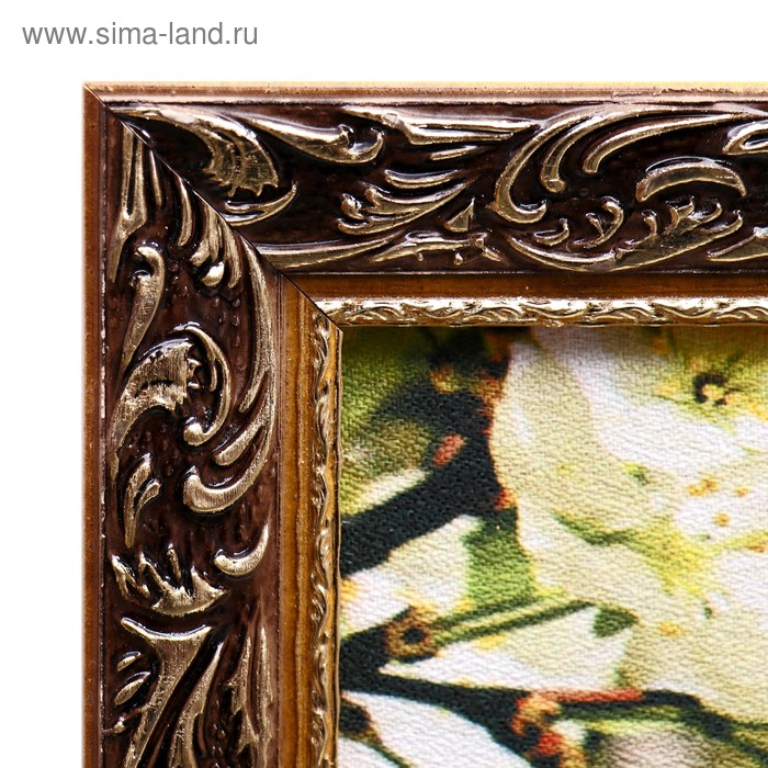 Гобеленовая картина "Красивые лебеди" 45х85 см рамка микс | vlarni-land