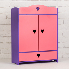 Мебель кукольная «Шкафчик с сердечками»
