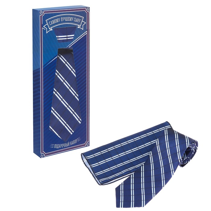 Подарочный набор: галстук и платок "Самому лучшему сыну" - фото 194293