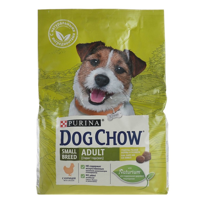 Сухой корм DOG CHOW для собак мелких пород, курица, 2.5 кг