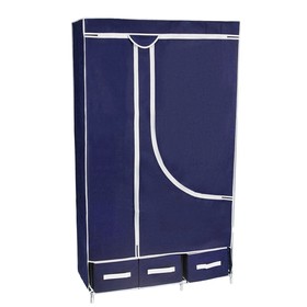 Шкаф для одежды и обуви, 92×43×165 см, 3 ящика, цвет синий