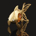 Сувенир «Золотая рыбка», 6×3×4,5 см, с кристаллами - фото 6517251