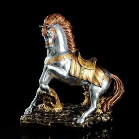 Сувенир "Конь на дыбах", серебристый цвет, 37 см, микс в Донецке
