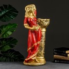 Фигура с кашпо "Девушка у колонны" бронза, красный, 0,8л / 24х64х25см - фото 357727