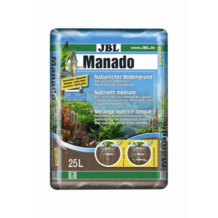 Питательный грунт JBL Manado 25l улучшающий качество воды и стимулирующий рост растений, красно-коричневый, 25 литров