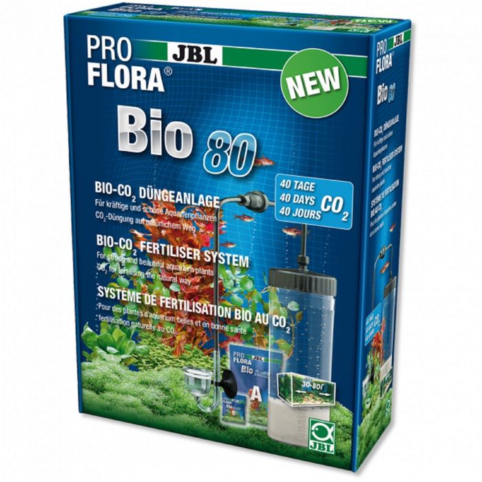 Система BioCO2 JBL ProFlora bio 80 для аквариумов, пополняемый баллон и мини CO2 реактором