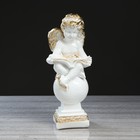 Статуэтка "Ангел с книгой", бело-золотистая, 34 см - фото 358557