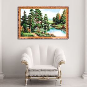 Гобеленовая картина "Сосны у реки" 54*84 см