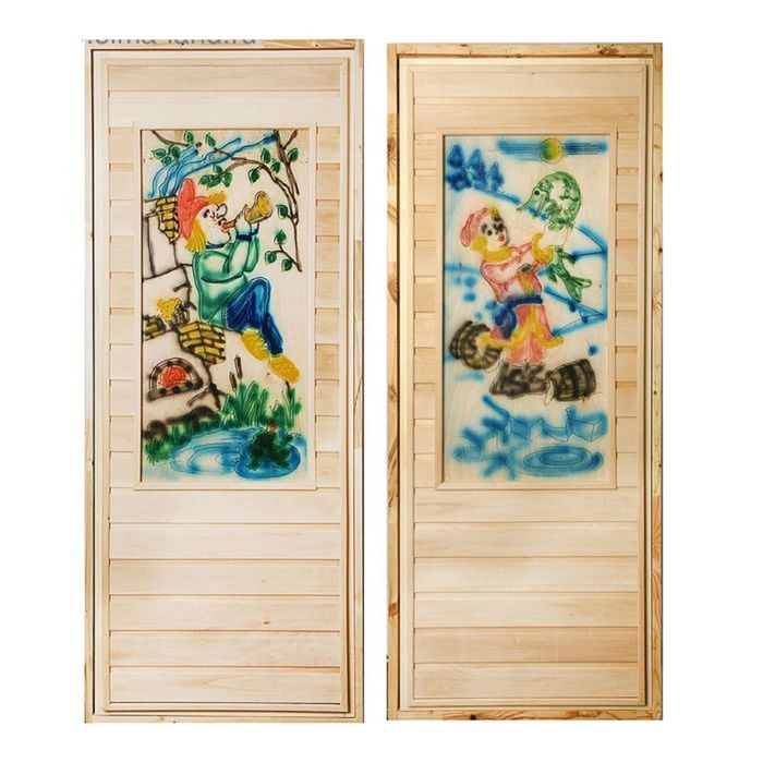 Дверь для бани " Резная вставка 2D", 170х80см