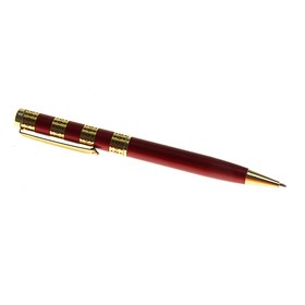 Ballpoint pen gift in a plastic case turning the "Luxury" of Bordeaux with gold accents