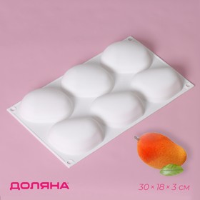 Форма для муссовых десертов и выпечки Доляна «Стоун», 30×18 см, 6 ячеек, цвет белый