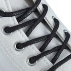 Шнурки для обуви круглые, с пропиткой, d=5мм, 90см, цвет чёрный - фото 7032713