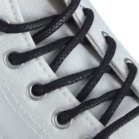 Шнурки для обуви круглые, d=5мм, 100см, цвет чёрный