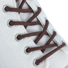 Шнурки для обуви круглые, d=5мм, 100см, цвет коричневый