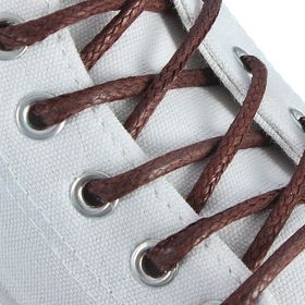 Шнурки для обуви круглые, с пропиткой, d=5мм, 100см, цвет коричневый