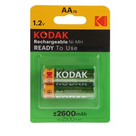 Аккумулятор Kodak, Ni-Mh, AA, HR6-2BL, 1.2В, 2600 мАч, блистер, 2 шт. в Донецке