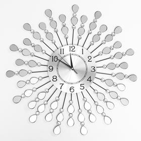 Часы настенные, серия: Ажур, "Зеркальные лепестки", плавный ход, 59 х 59 см, d циферблата=22 см 1586