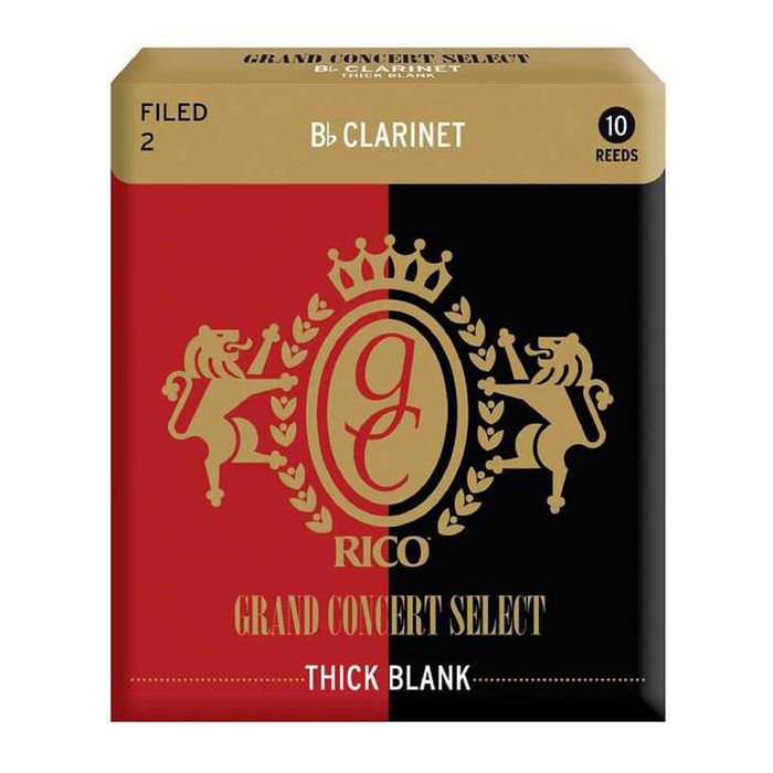 Трости для кларнета Bb Rico RGT10BCL200 Grand Concert Select Thick Blank, размер 2.0, 10шт