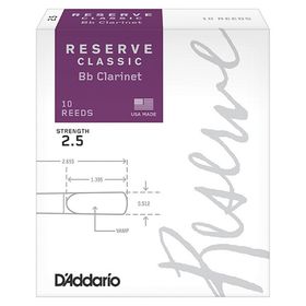 Трости для кларнета Bb Rico DCT1025 Reserve Classic, размер 2.5, 10шт.