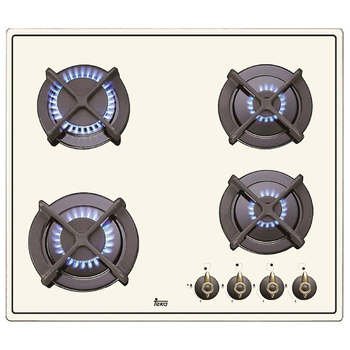 Варочная поверхность Teka ER 60 4G AI AL CI WHITE CREAM, газовая, 4 конфорки, бежевый